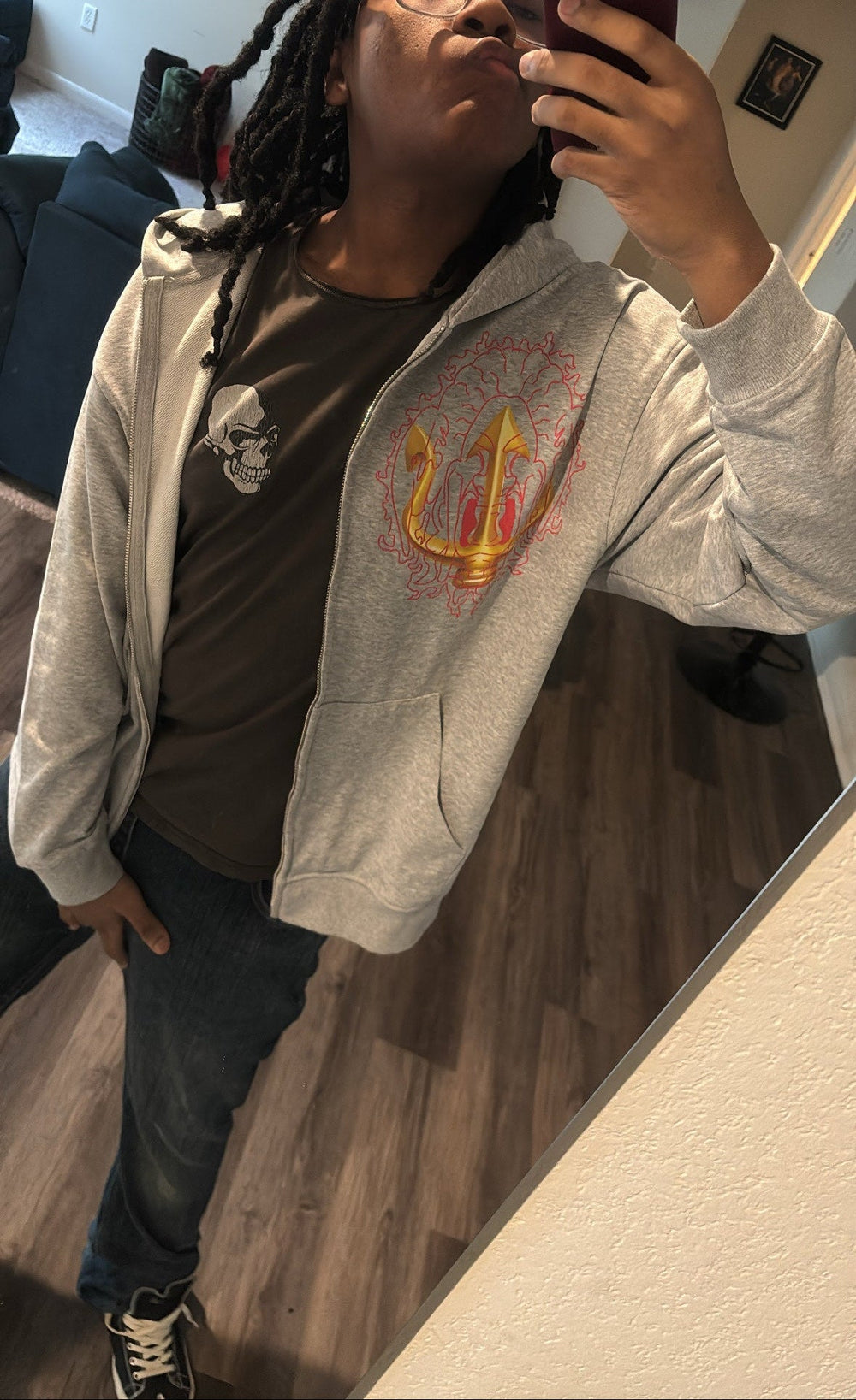 "grÖ" zip up hoodie