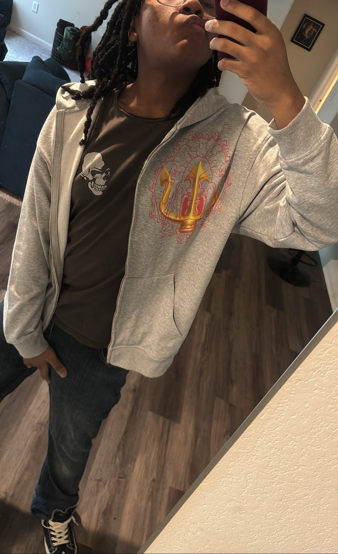 "grÖ" zip up hoodie